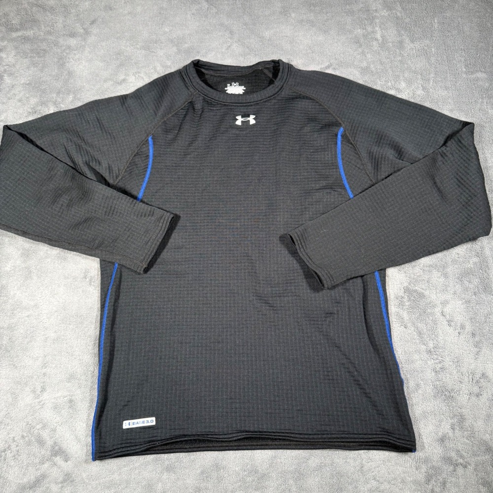 Under Armour Base 3.0 Mens Large Black Thermal Base Layer Shirt